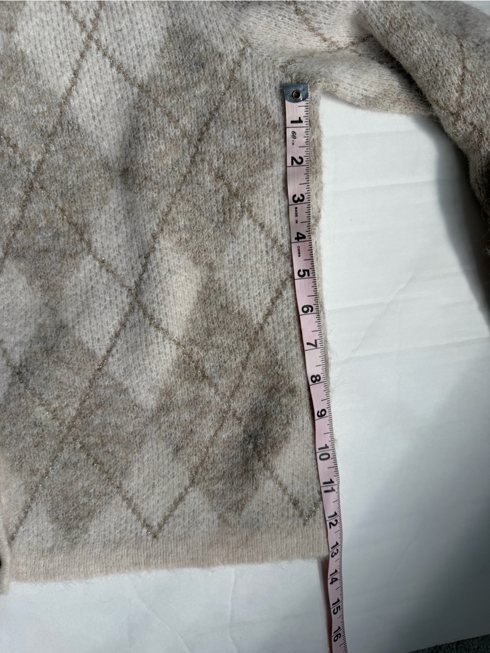 NWT,J.Crew Women’s Cream Argyle Button-Front Sweater Cardigan - Picture 11 of 11
